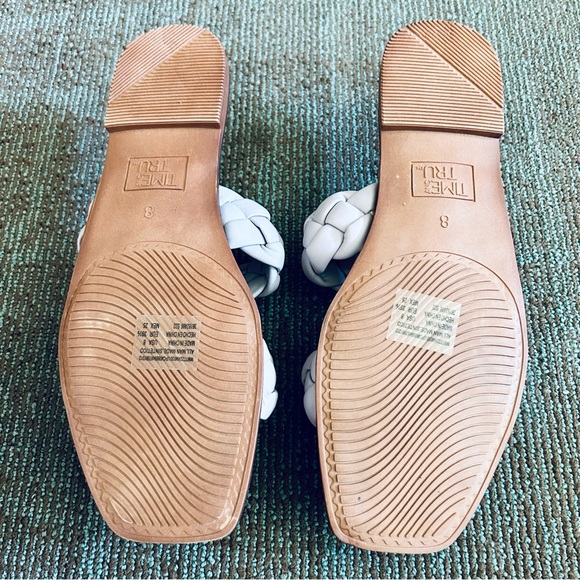 Time & Tru NWT Lavender Braided Band Two Strap Flat Slides Sandals Sz 8 39.5 - Picture 9 of 10